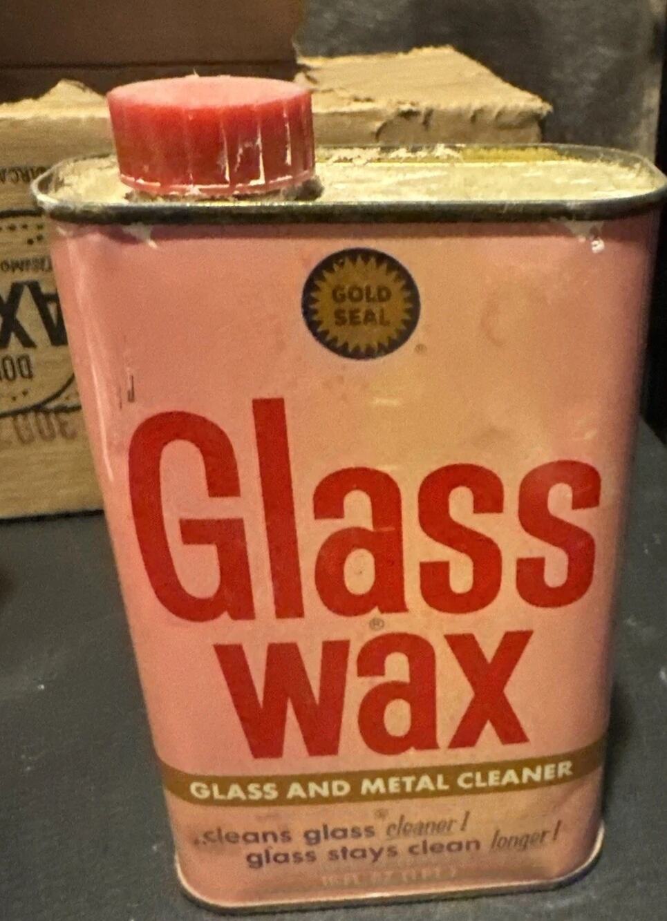 Gold Seal GLASS WAX 16 oz Can Glass & Metal Cleaner Vintage 85-95% Full